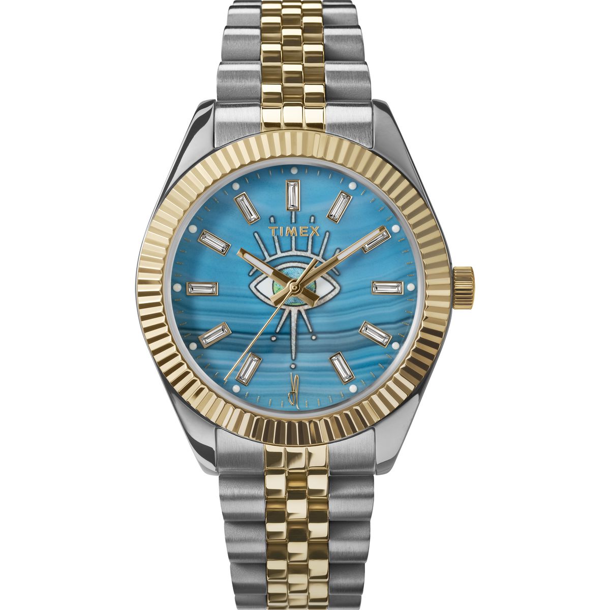 Timex Jacquie Aiche Round 21mm Blue Dial Analog Women Watch - TW2Y11300X6