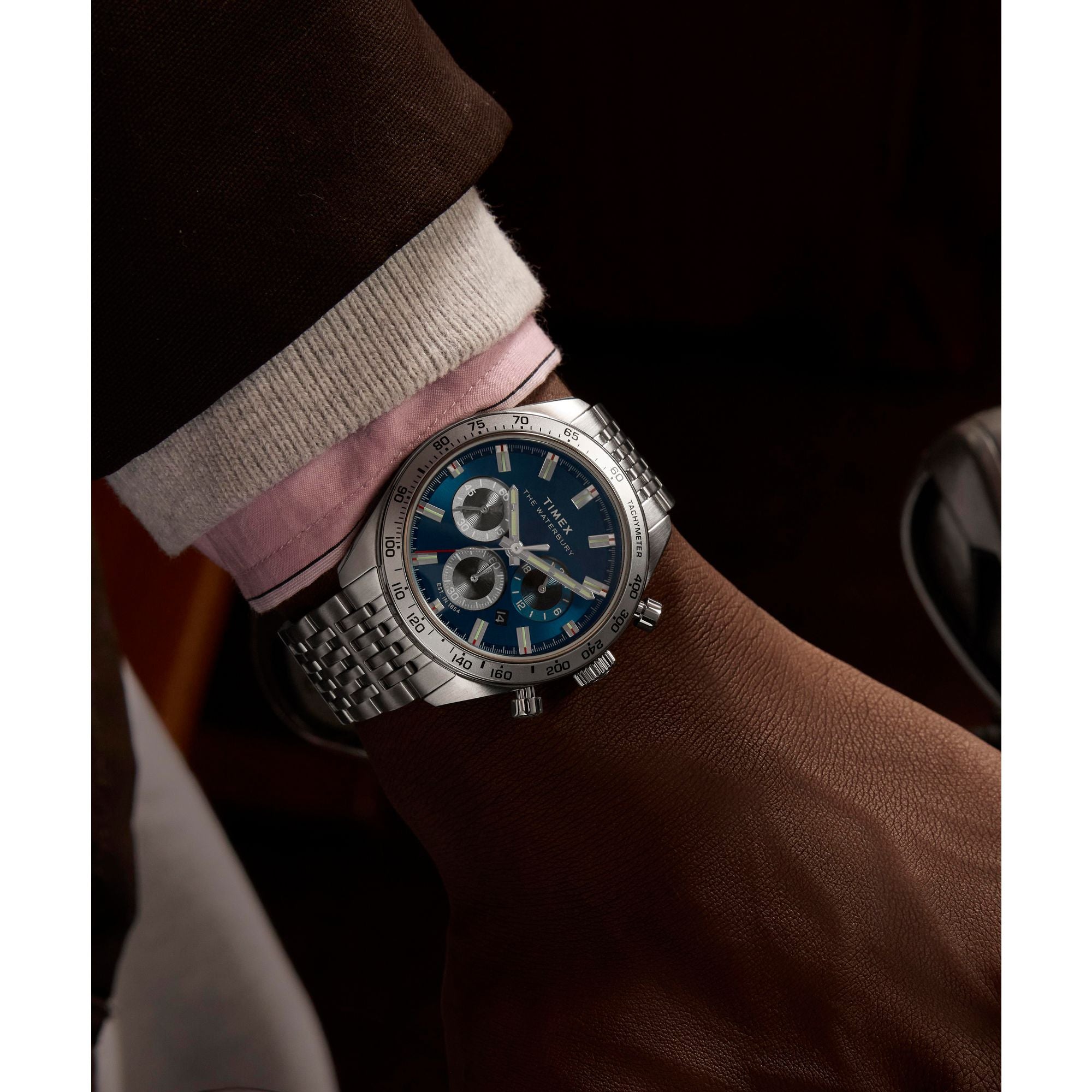 Timex Waterbury Blue Round Dial Quartz Analog Men Watch