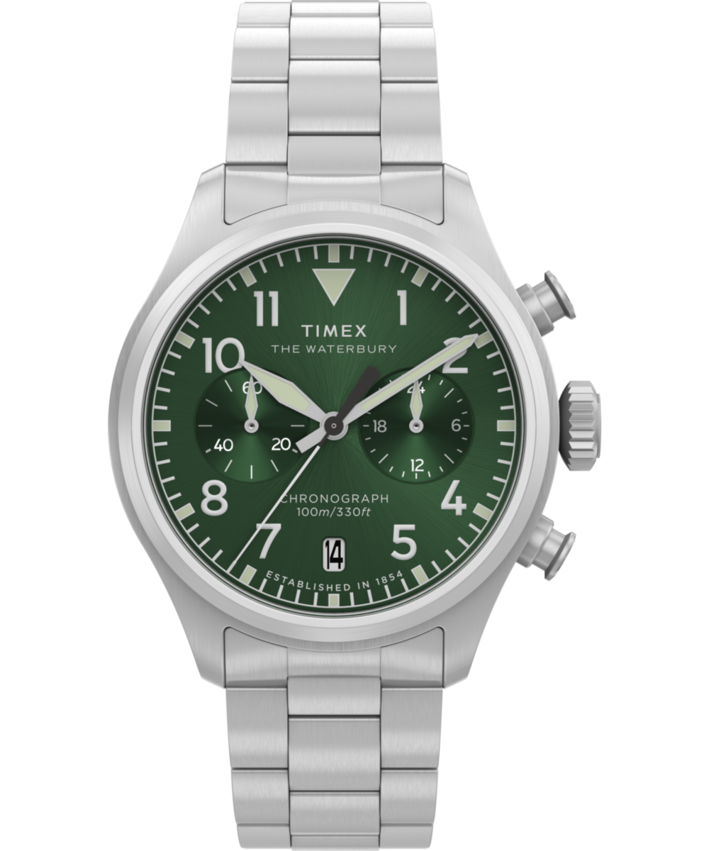 Timex Waterbury Round 21mm Green Dial Analog Men Watch - TW2Y19100IK Watch Timex