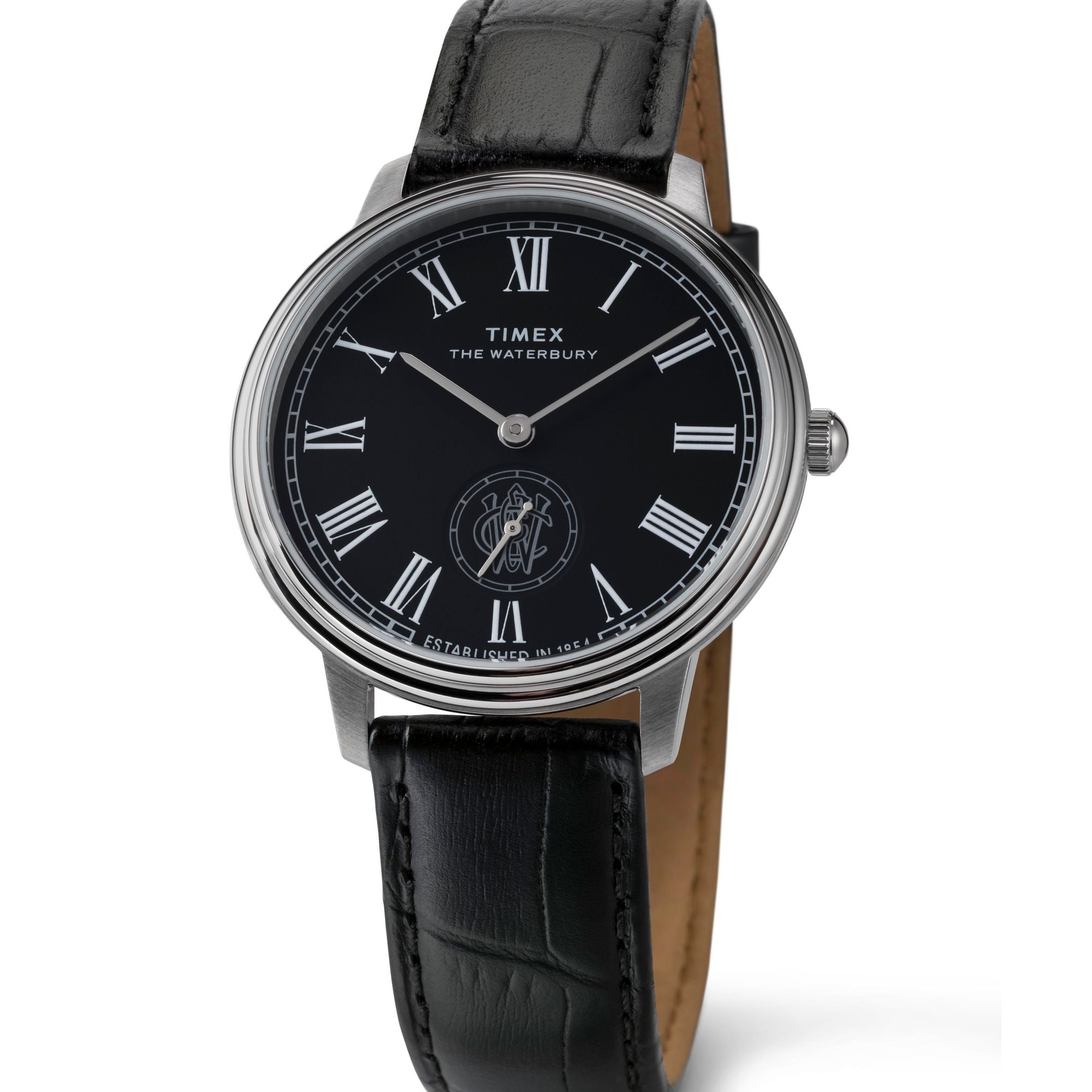 Timex Waterbury Leather Black Round Dial Quartz Analog Men Watch