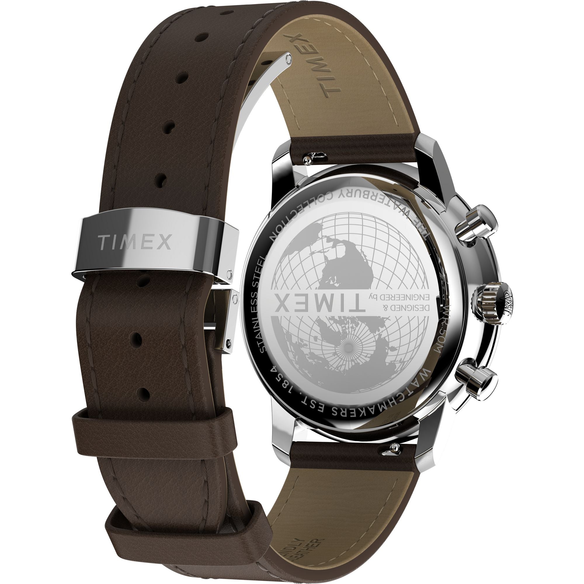 Timex Waterbury Leather Beige Round Dial Quartz Analog Men Watch