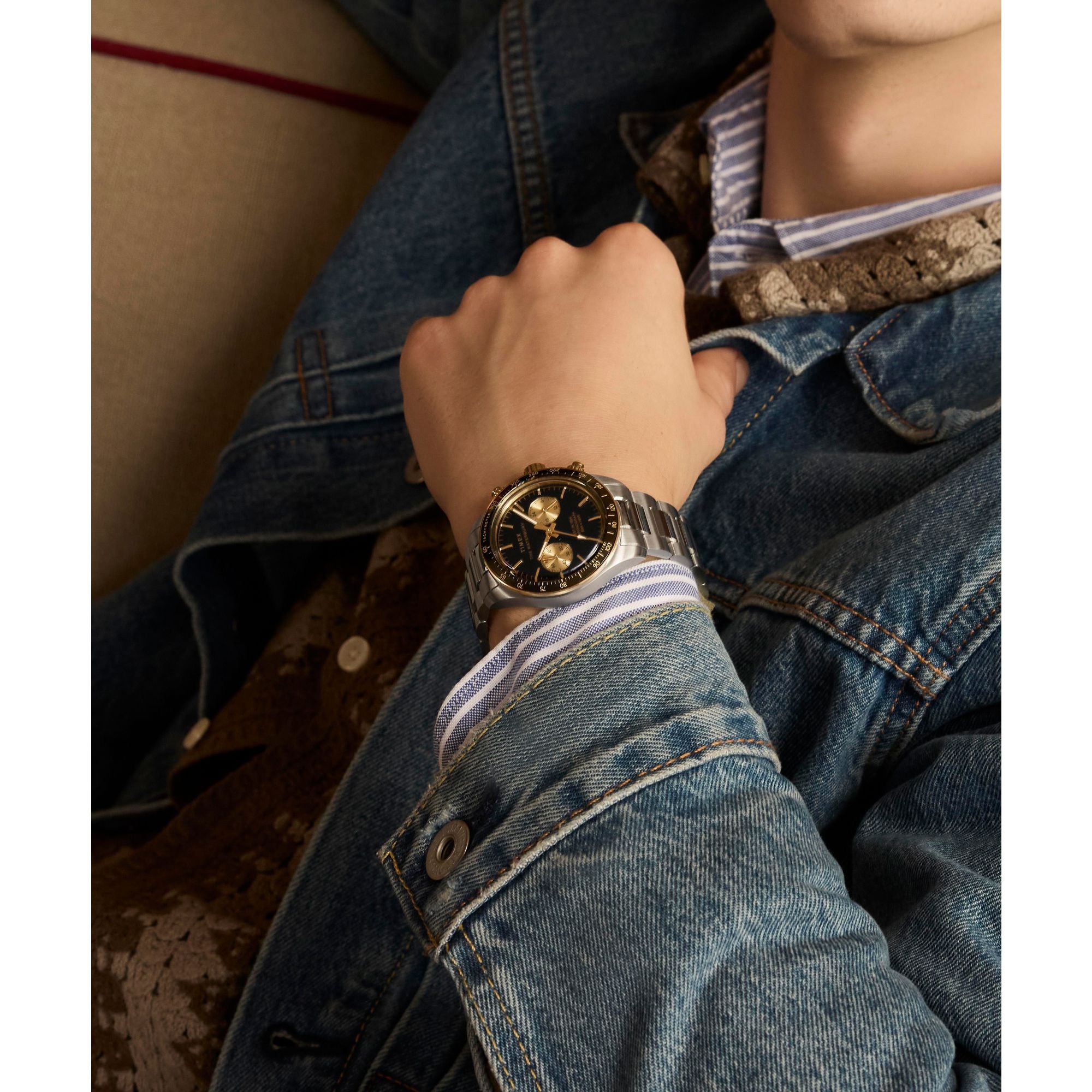 Timex Waterbury Black Round Dial Quartz Analog Men Watch