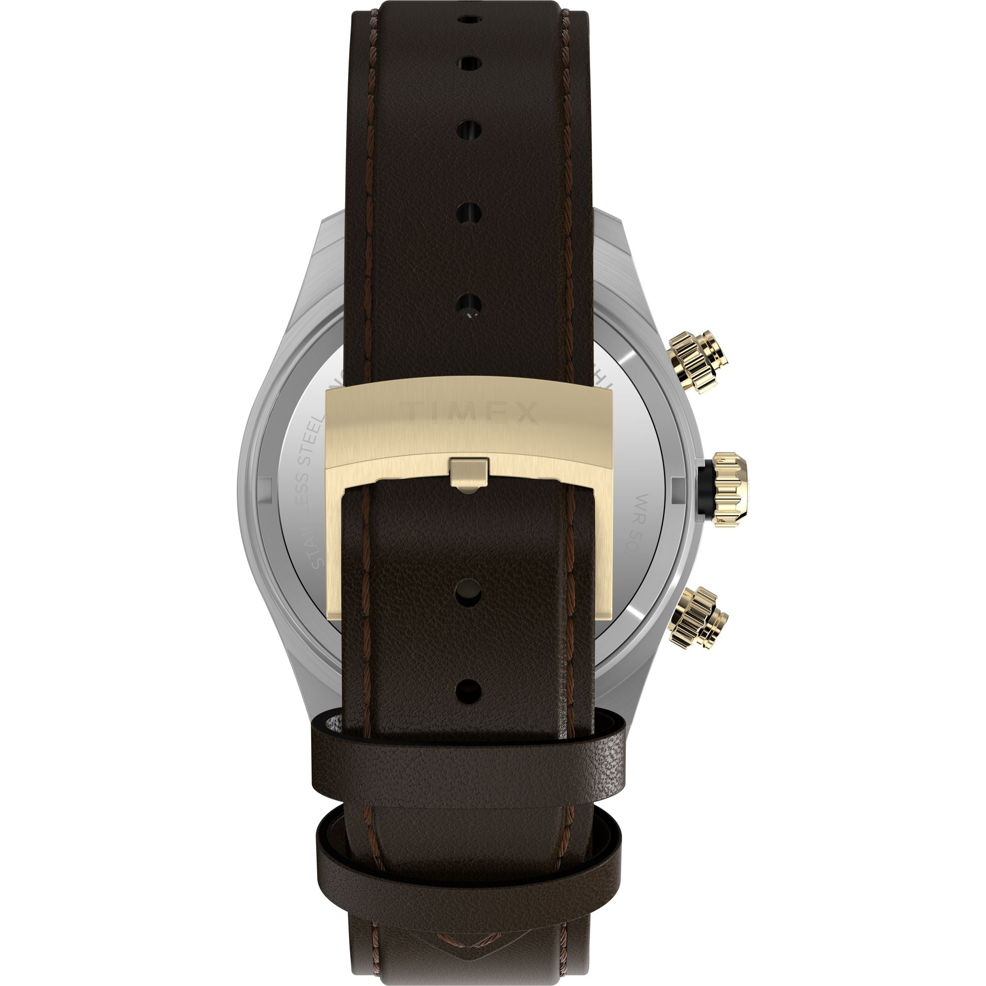 Timex Waterbury Leather Black Round Dial Quartz Analog Men Watch