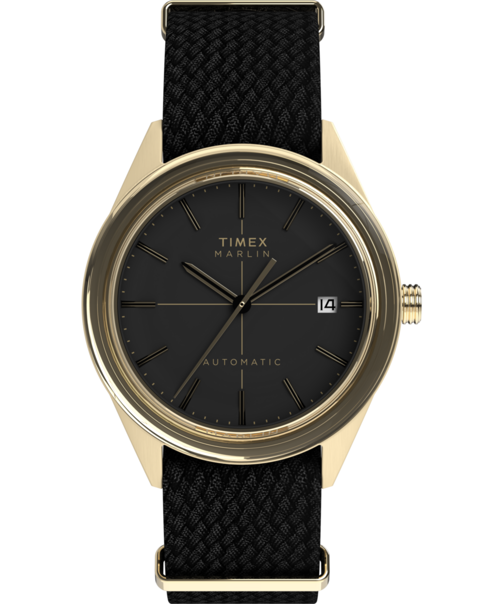 Timex Marlin Round 38mm Black Dial Mechanical Automatic Men Watch - TW2Y24300UJ