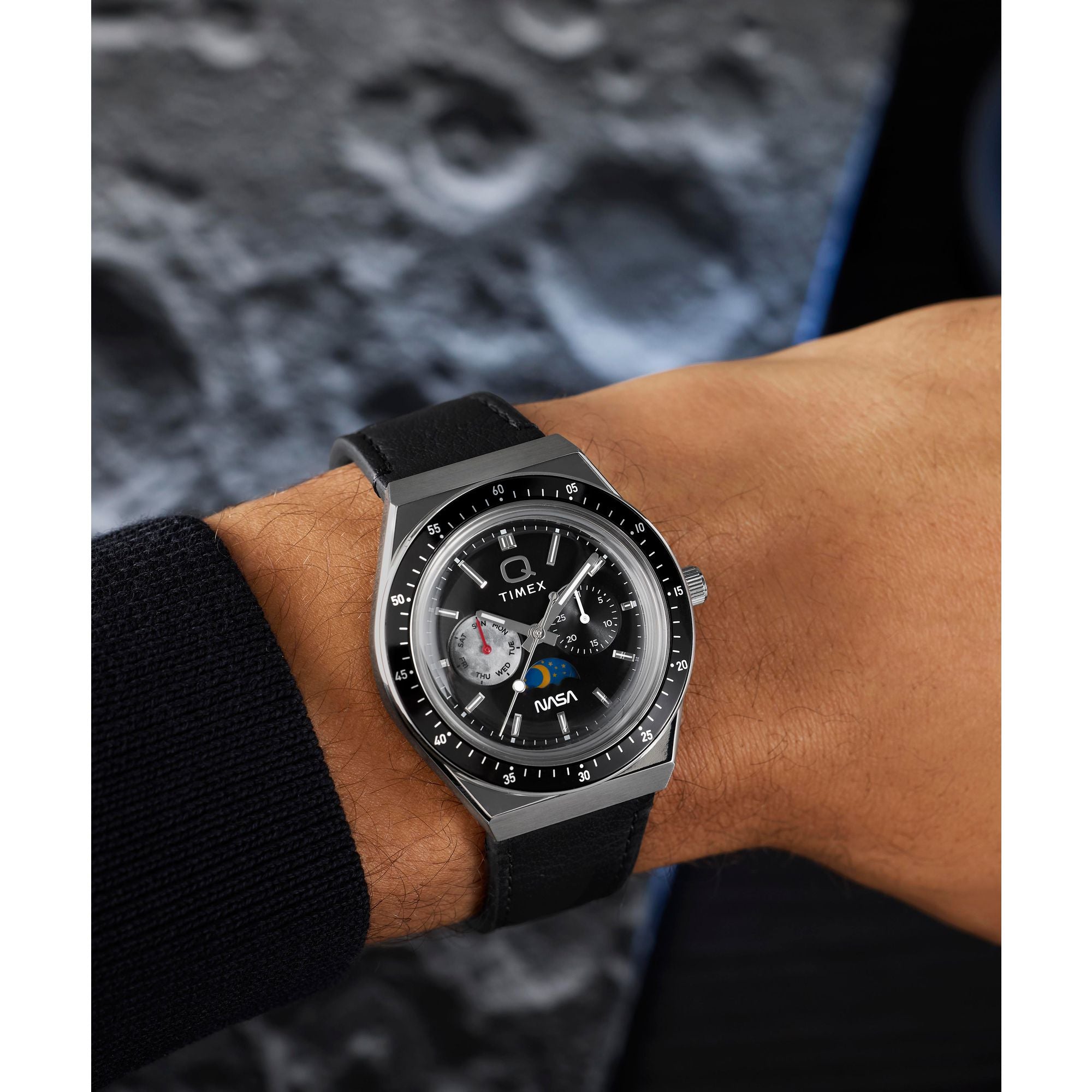 Q Timex NASA 40mm Leather Strap Watch - TW2Y56800UJ Watch Timex