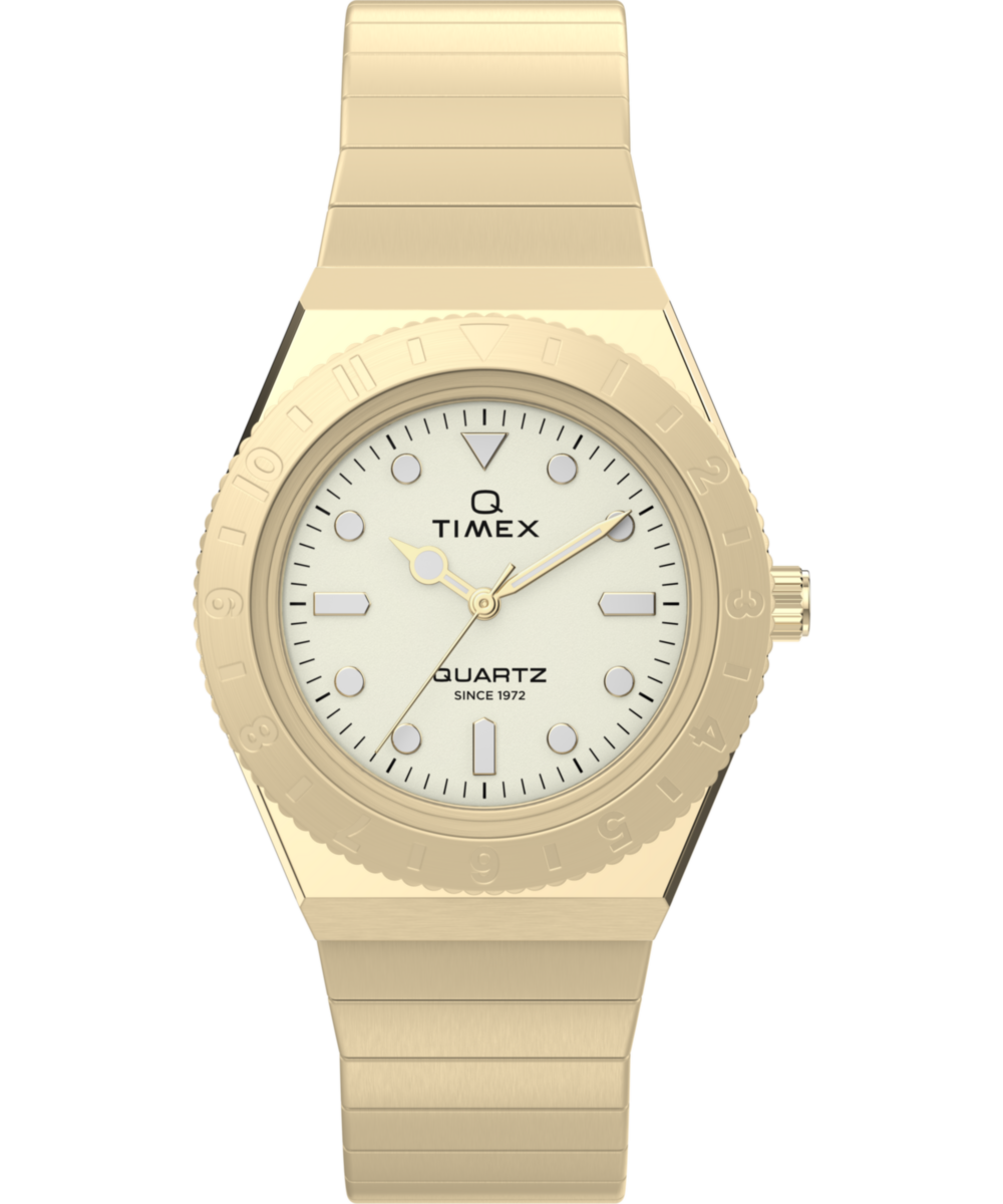 Timex Q Sport Round 30mm Beige Dial Analog Women Watch - TW2Y57500UJ