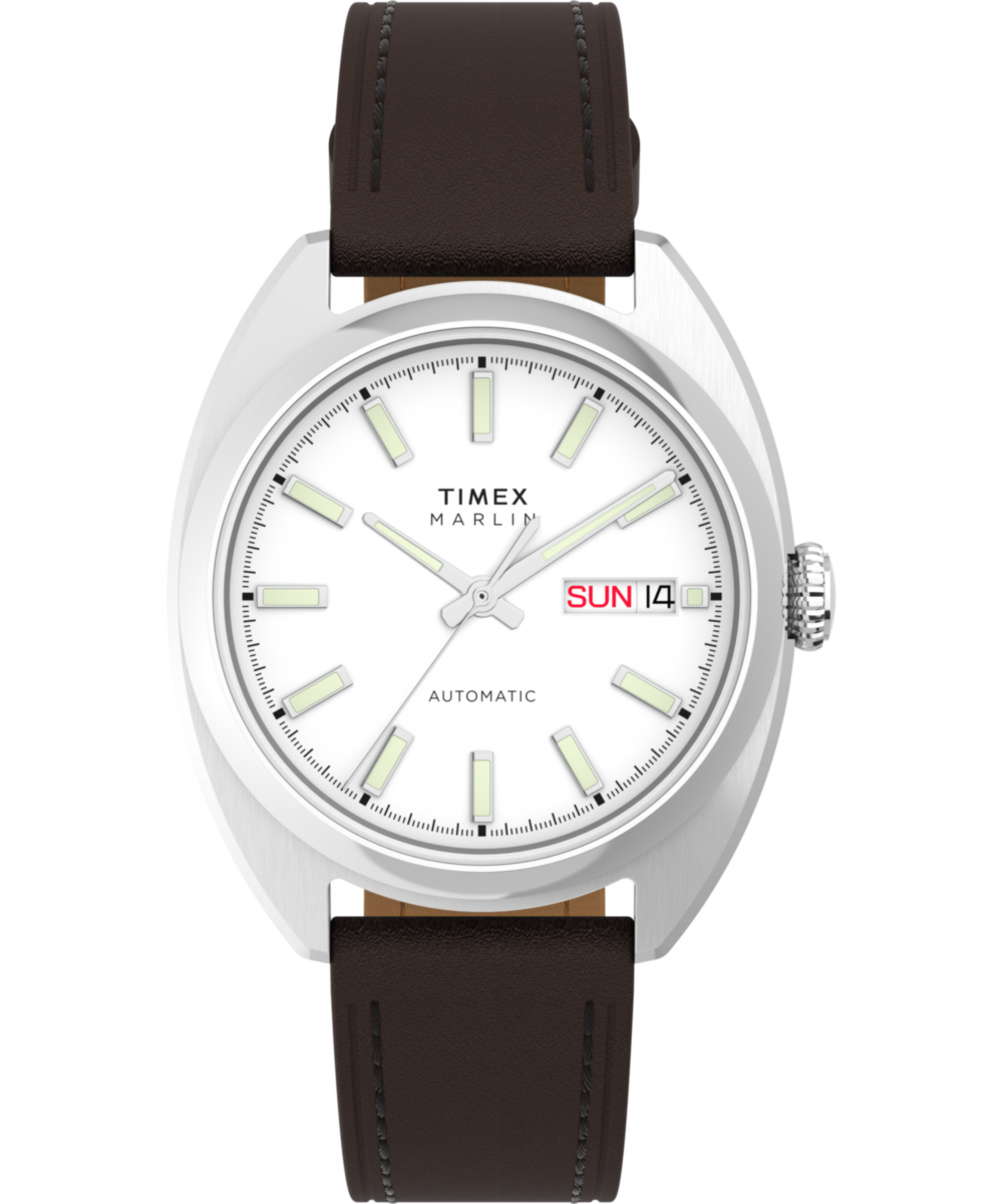 Timex Marlin Tonneau 37mm Silver Dial Mechanical Automatic Men Watch - TW2Y65200UJ