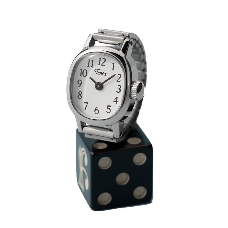 Timex Cavatina Square 7mm White Dial Analog Women Ring Watch - TW2Y70700UJ
