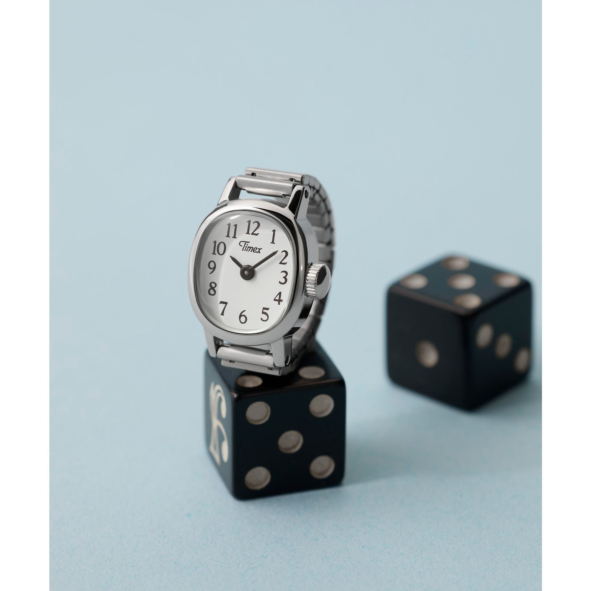 Timex Cavatina Square 7mm White Dial Analog Women Ring Watch