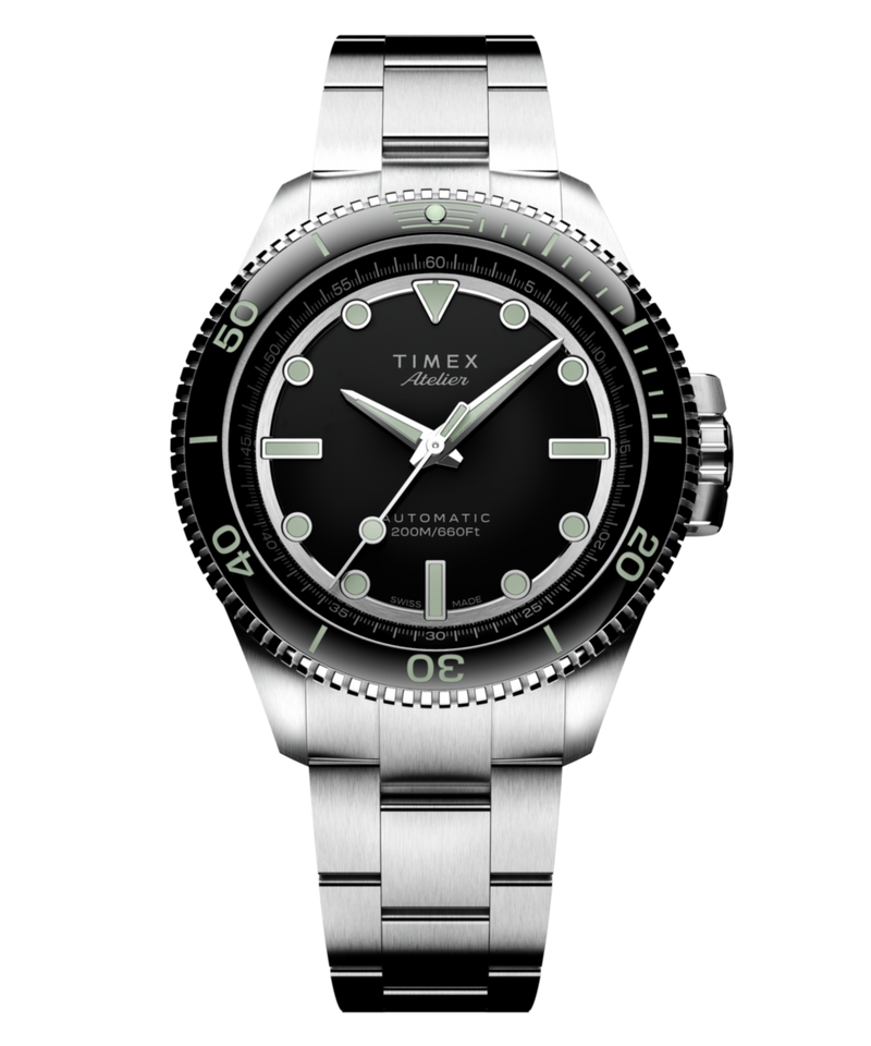 Timex Atelier Round 21mm Black Dial Mechanical Automatic Men Watch - TW2Y725004A Watch Timex