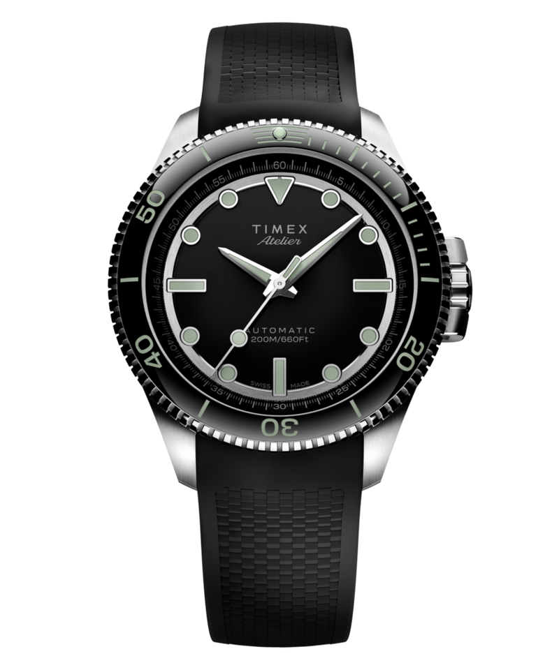 Timex Atelier Round 41mm Black Dial Mechanical Automatic Men Watch - TW2Y726004A Watch Timex