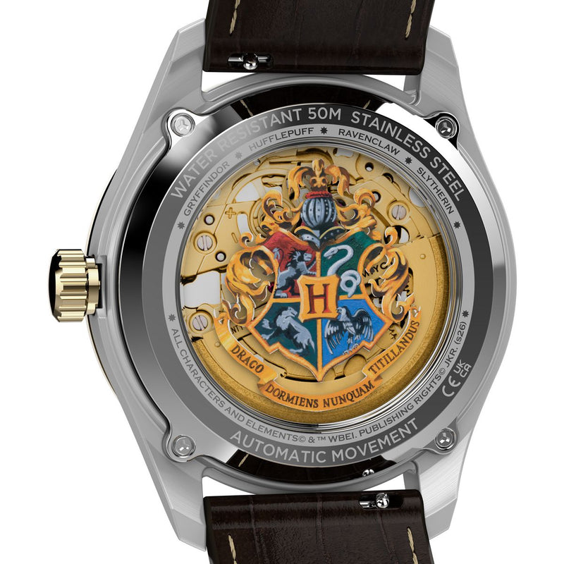 Harry Potter x Timex Waterbury Skeleton Automatic 39mm Leather Strap Watch Watch Timex