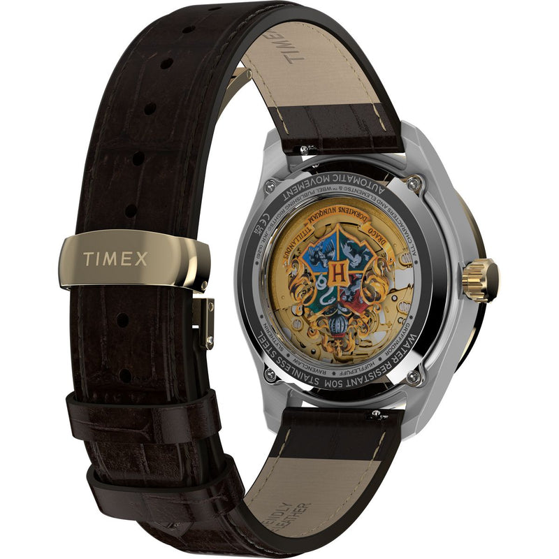 Harry Potter x Timex Waterbury Skeleton Automatic 39mm Leather Strap Watch Watch Timex