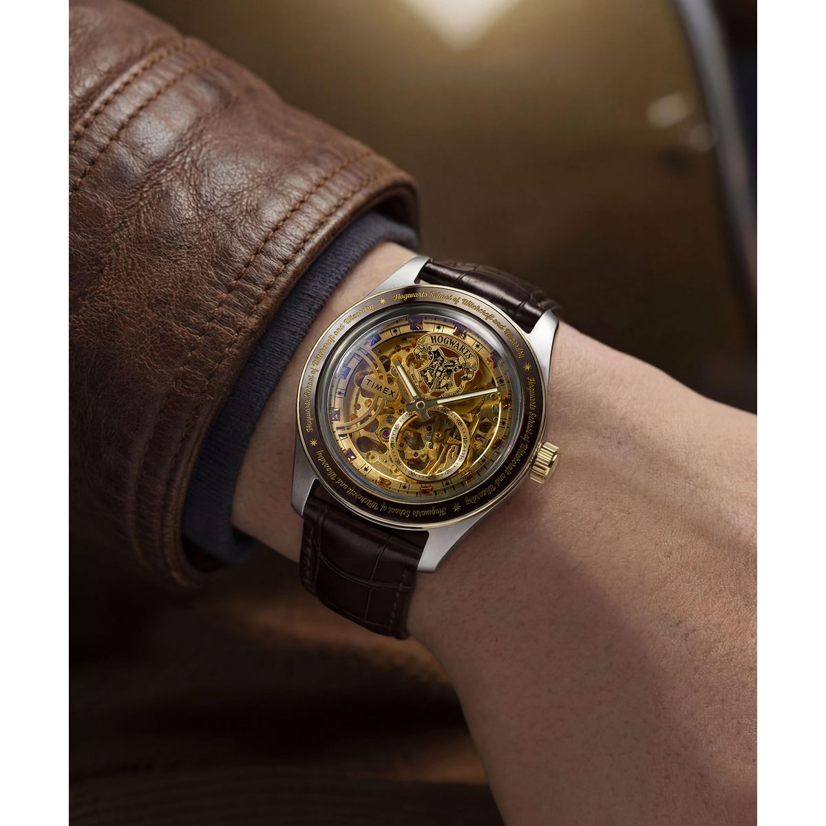 Harry Potter x Timex Waterbury Skeleton Automatic 39mm Leather