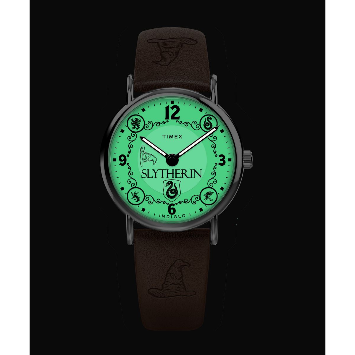Harry Potter x Timex Weekender Slytherin House 38mm Leather Strap Watch Watch Timex