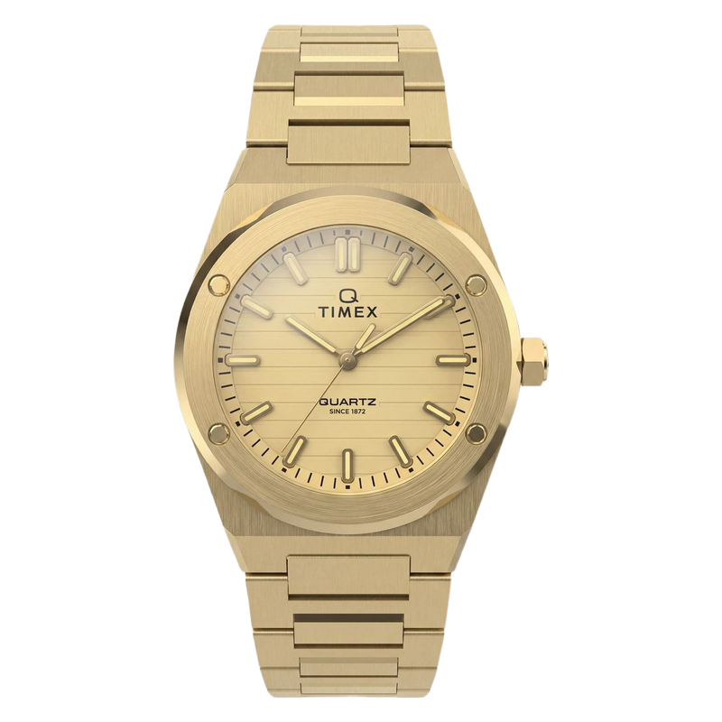 Timex Q Round 34mm Gold Dial Analog Women Watch - TW2Y82000UJ Watch Timex