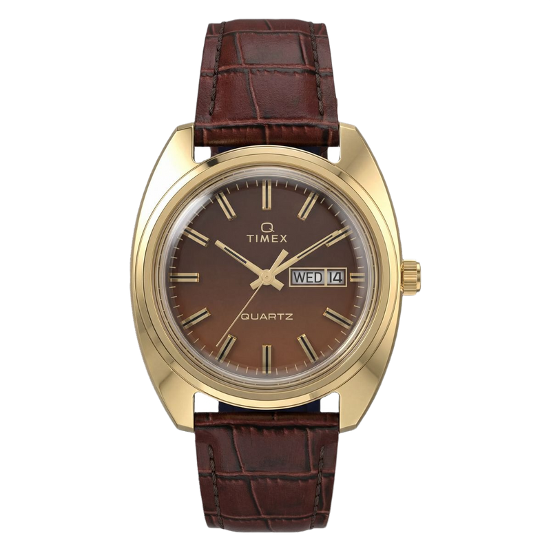 Timex Q Round 37mm Brown Dial Analog Men Watch - TW2Y87200UJ Watch Timex