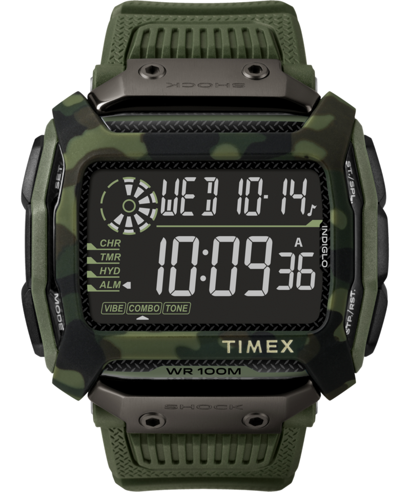 Timex Command Green Rectangle Quartz Digital Men Watch Watch Timex