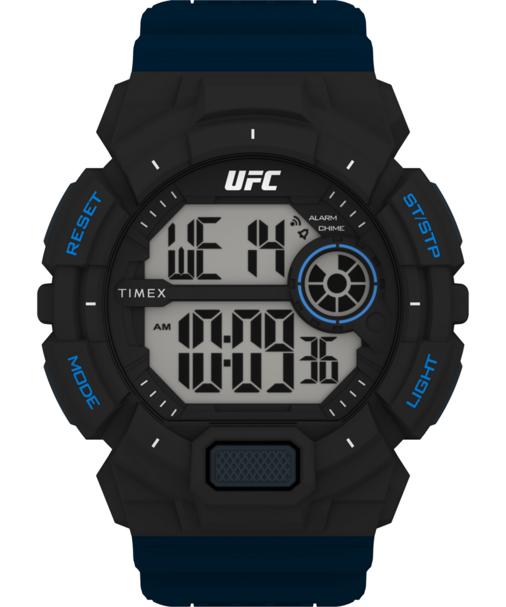 Timex UFC Round 50mm Silver Dial Digital Men Watch - TW5M535000D Watch Timex