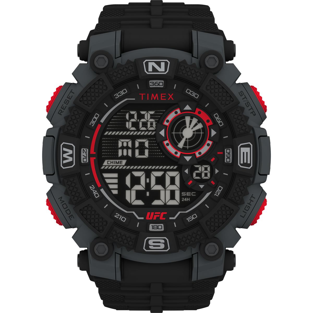 Timex UFC Round 21mm Black Dial Digital Men Watch - TW5M537000D Watch Timex