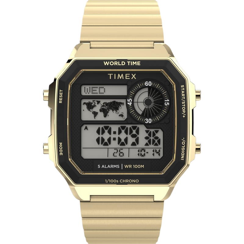Timex Octogonal 40mm Grey Dial Digital Men Watch - TW5M69000UJ Watch Timex