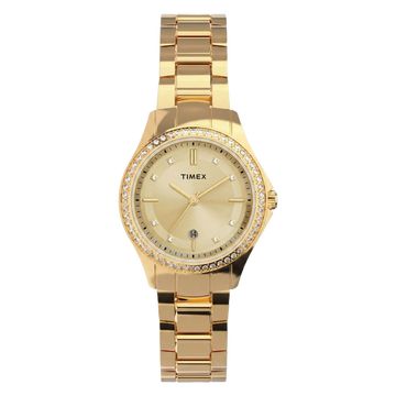 Timex Round 30mm Gold Dial Analog Women Watch - TW6A04600UJ Watch Timex