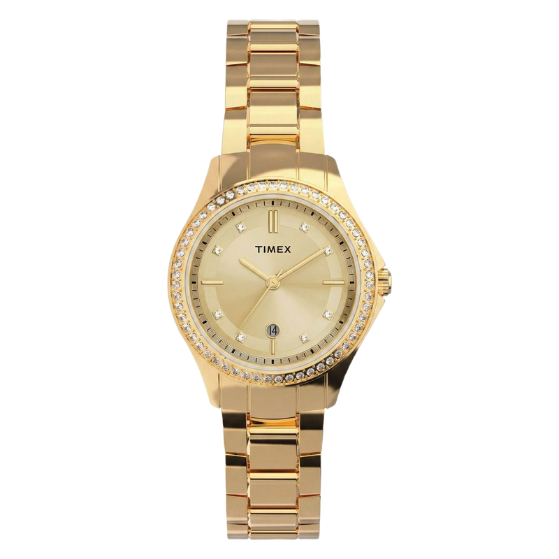 Timex Round 30mm Gold Dial Analog Women Watch - TW6A04600UJ Watch Timex