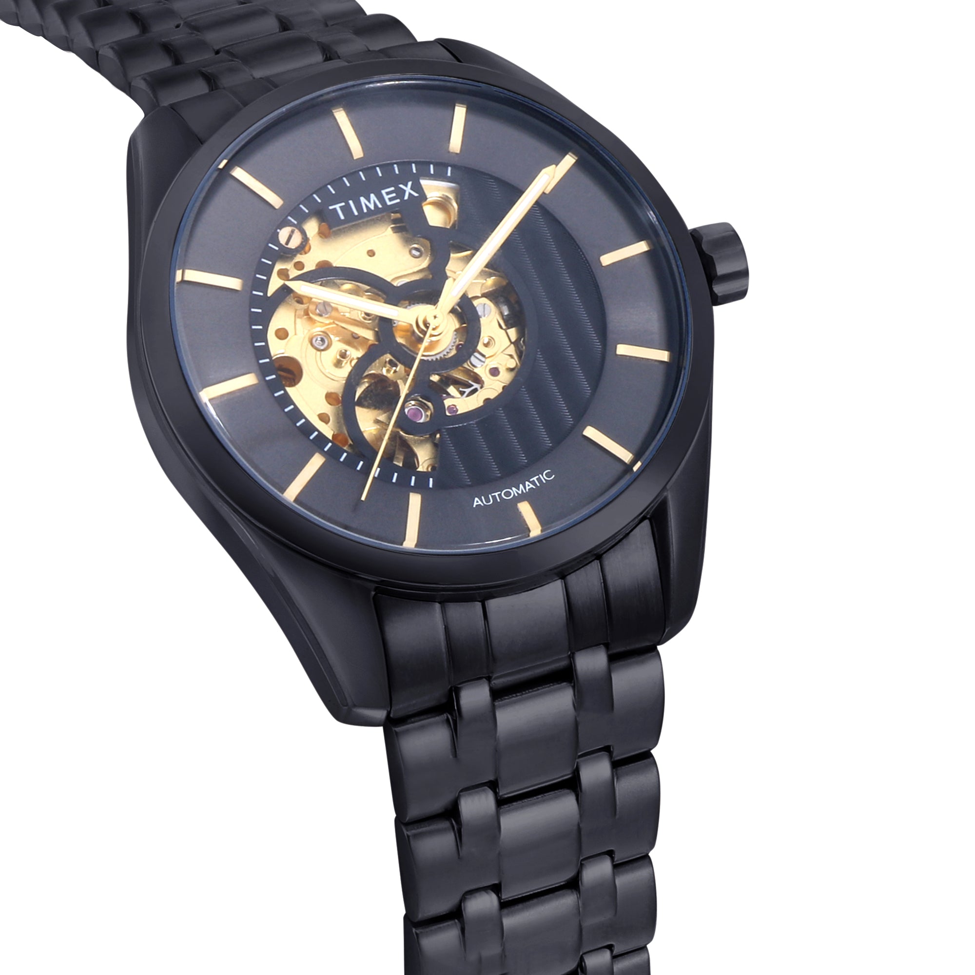 Timex E Class Black Round Dial Quartz Analog Men Watch