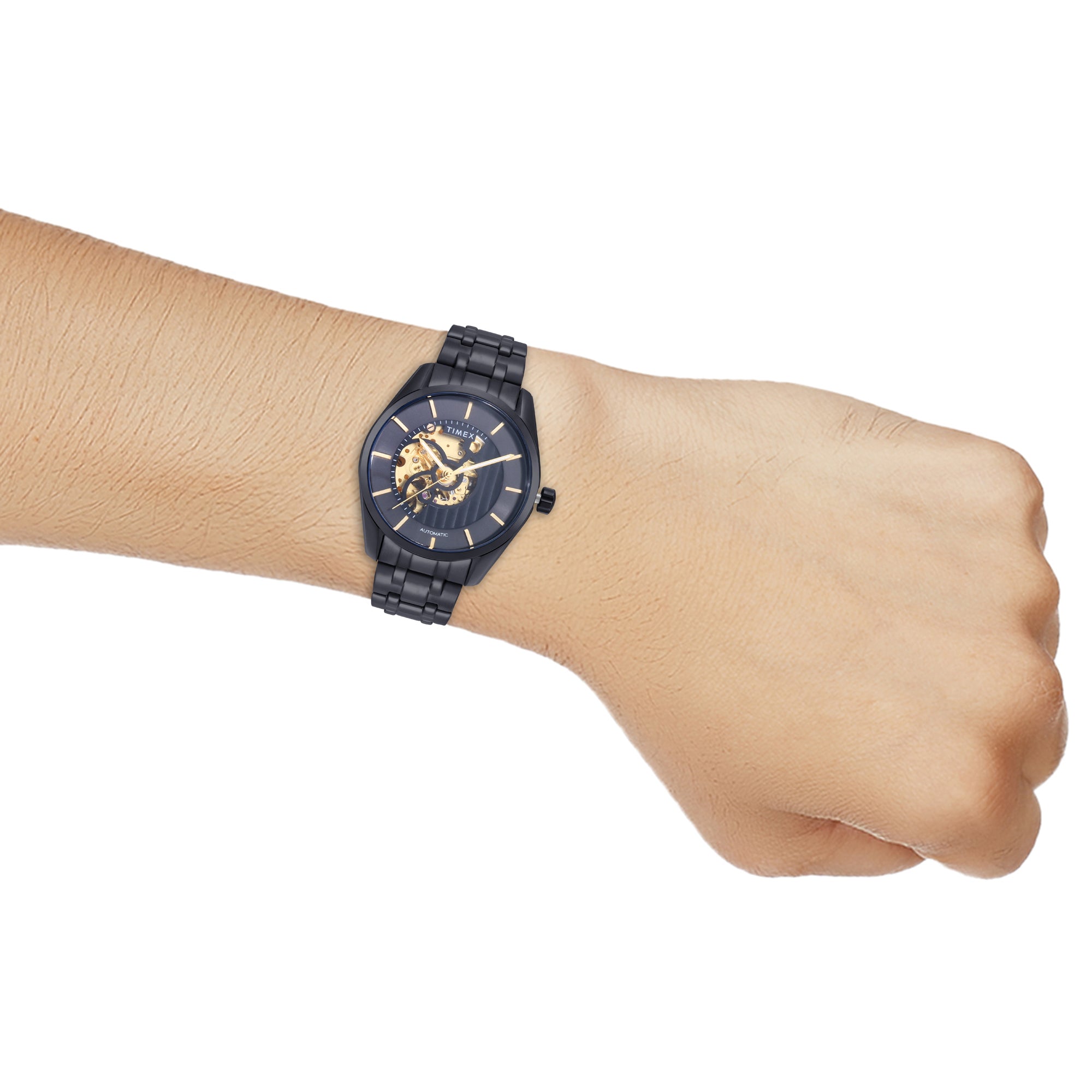 Timex E Class Black Round Dial Quartz Analog Men Watch