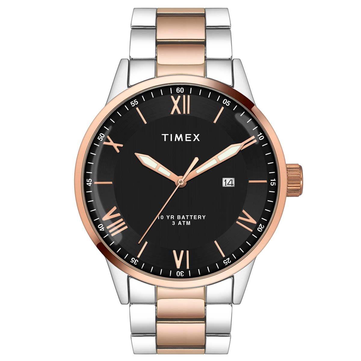 Timex E Class Black Round Dial Quartz Analog Men Watch TWEG19919