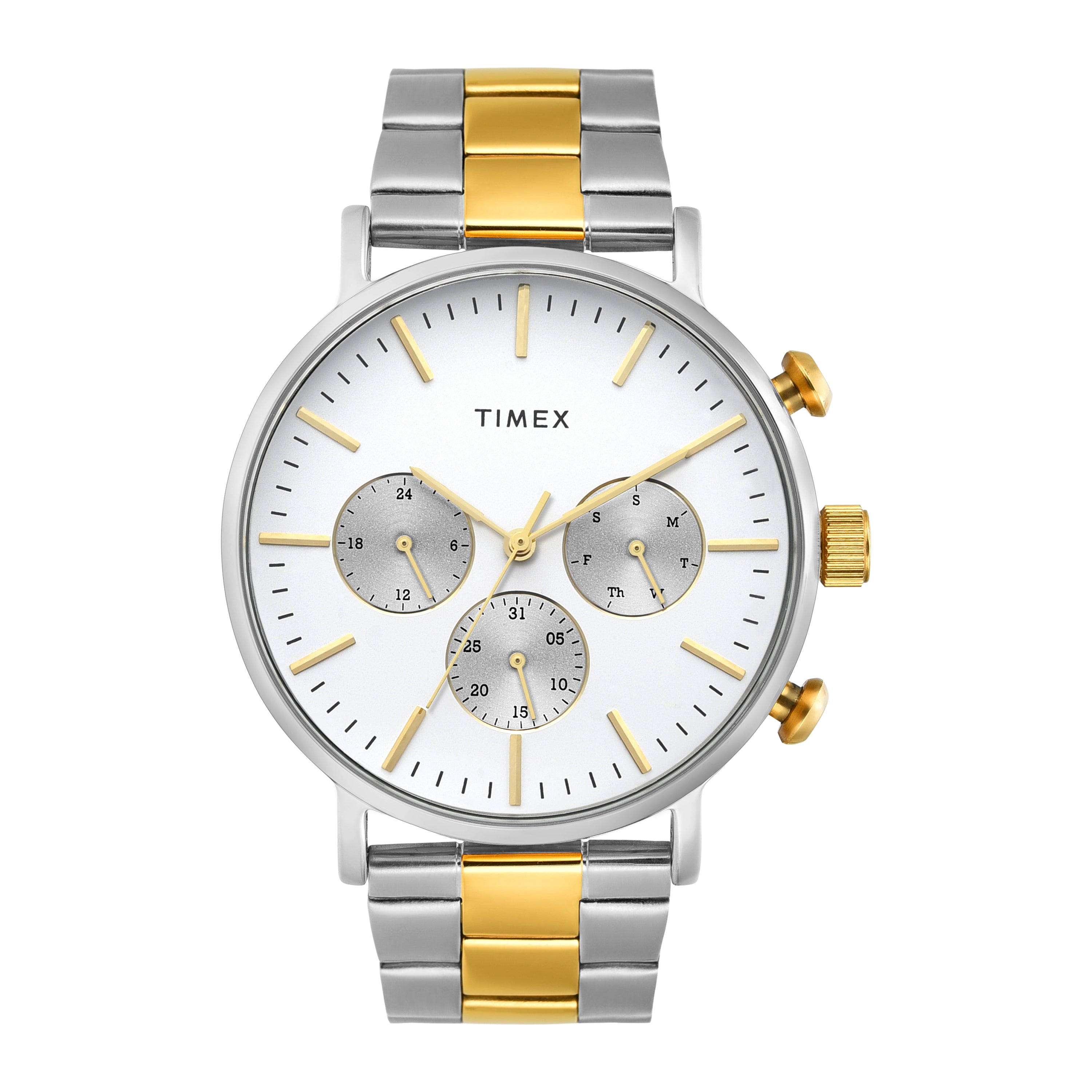 Timex Fashion Silver Round Dial Quartz Analog Men Watch