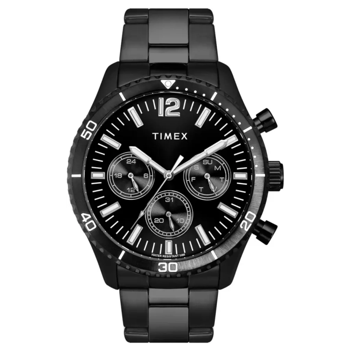 Timex Fashion Black Round Dial Quartz Analog Men Watch
