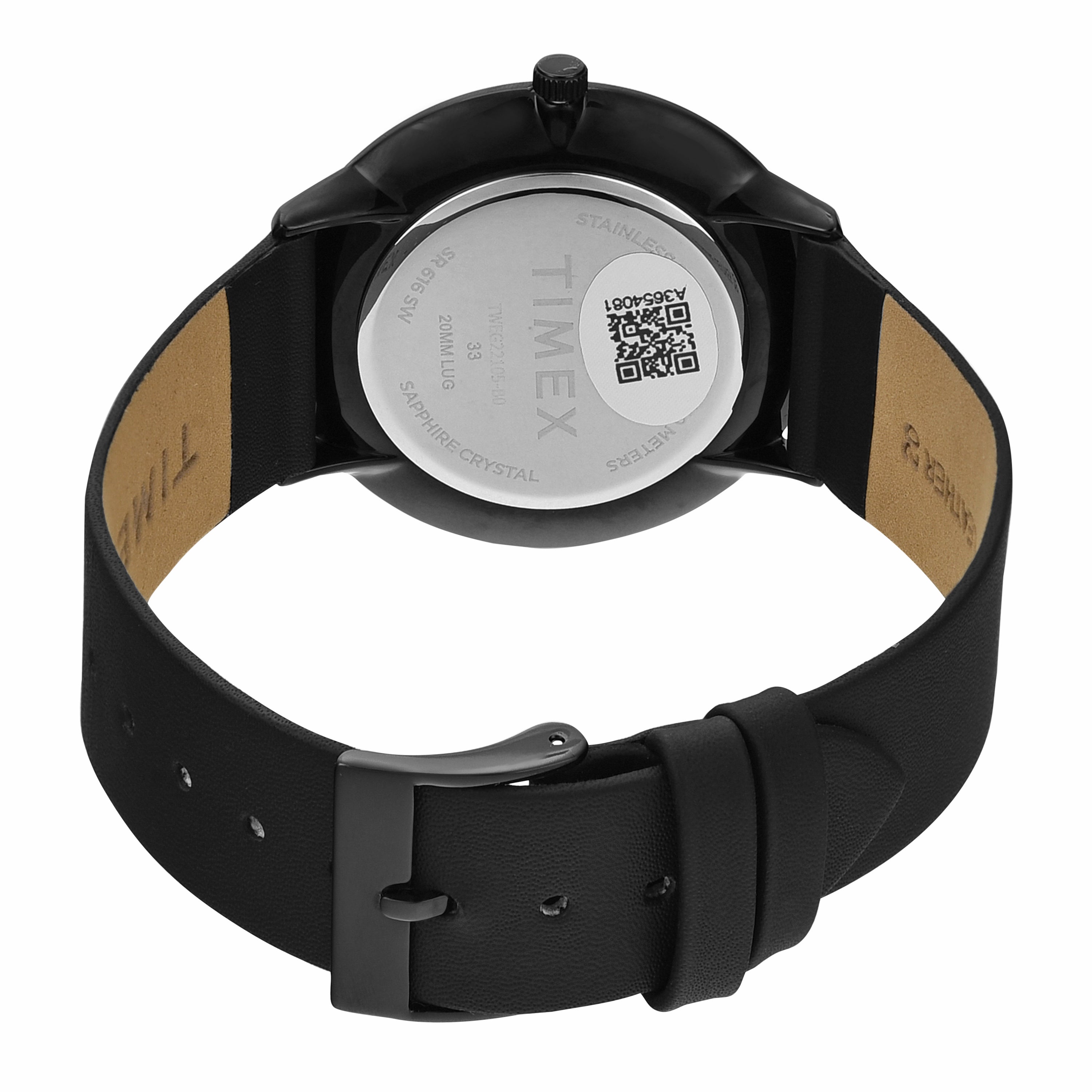 Timex Fashion Leather Black Round Dial Quartz Analog Men Watch