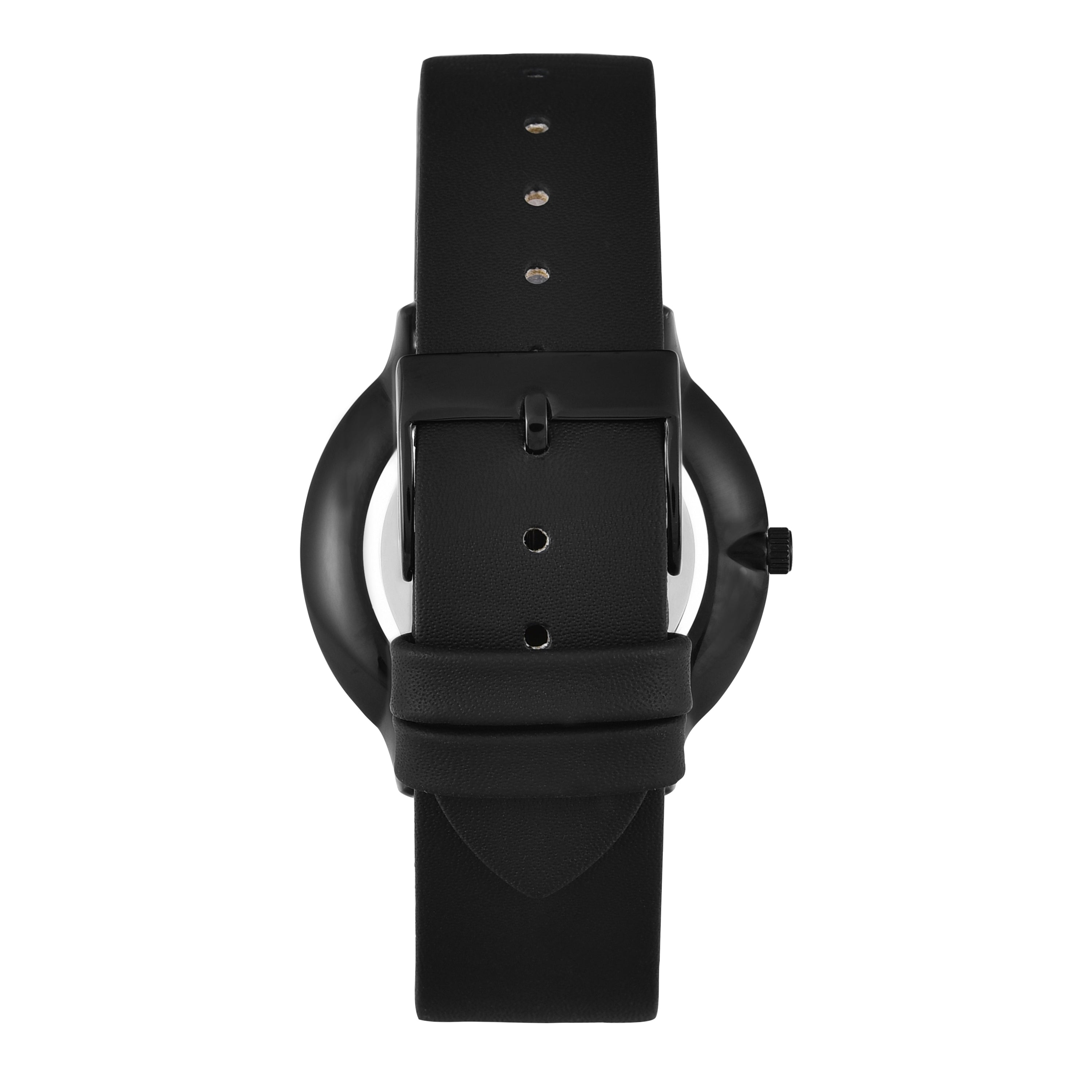 Timex Fashion Leather Black Round Dial Quartz Analog Men Watch