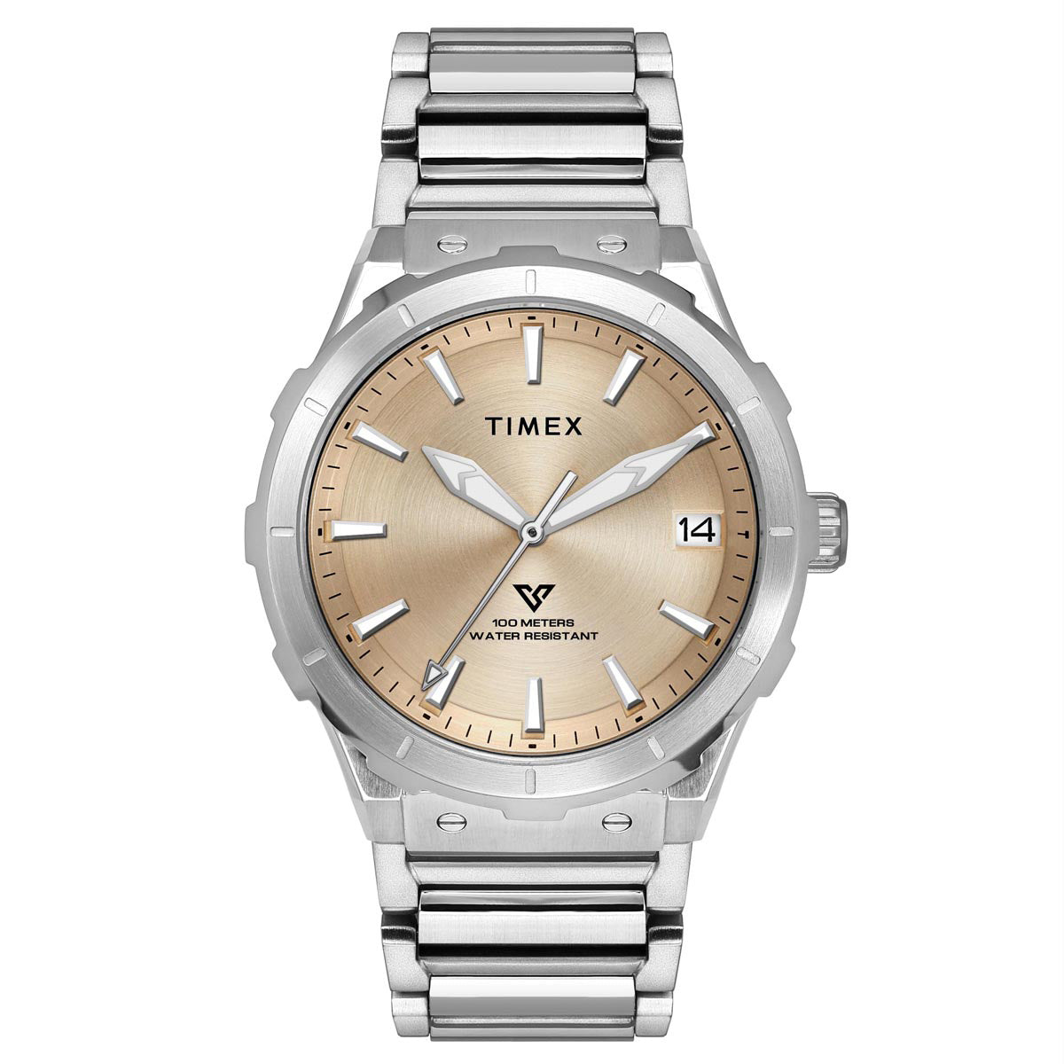 Timex Champagne Round Dial Quartz Analog Men Watch TWEG24803