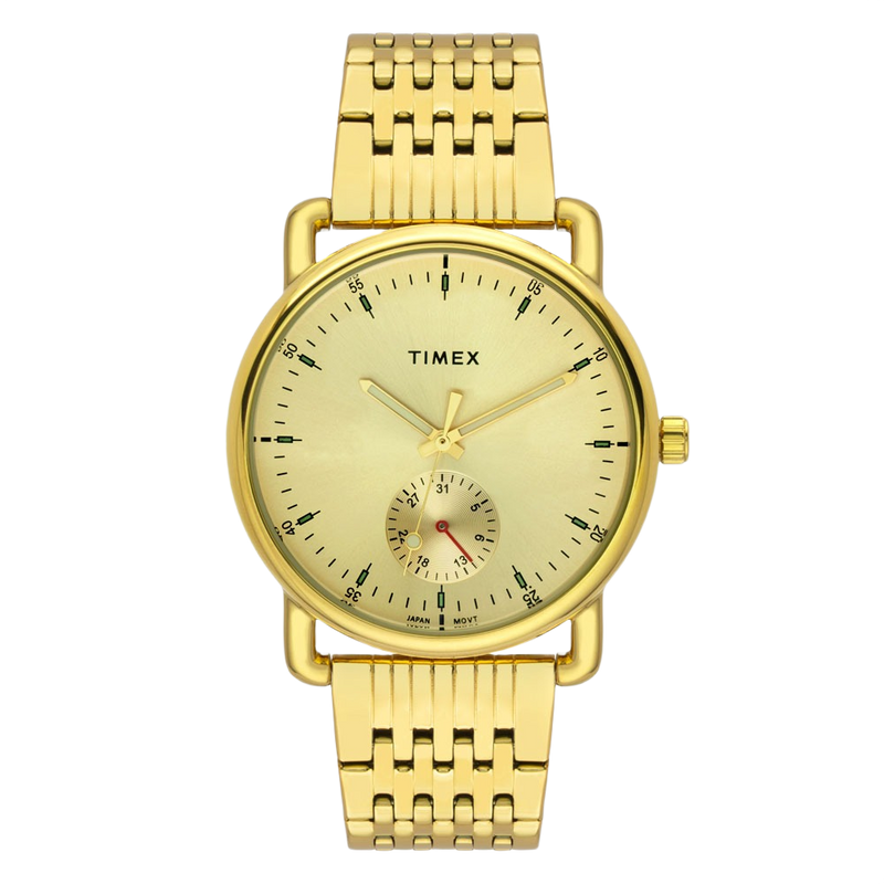 Timex Round 43mm Champagne Dial Analog Men Watch - TWEG256SMU03 Watch Timex