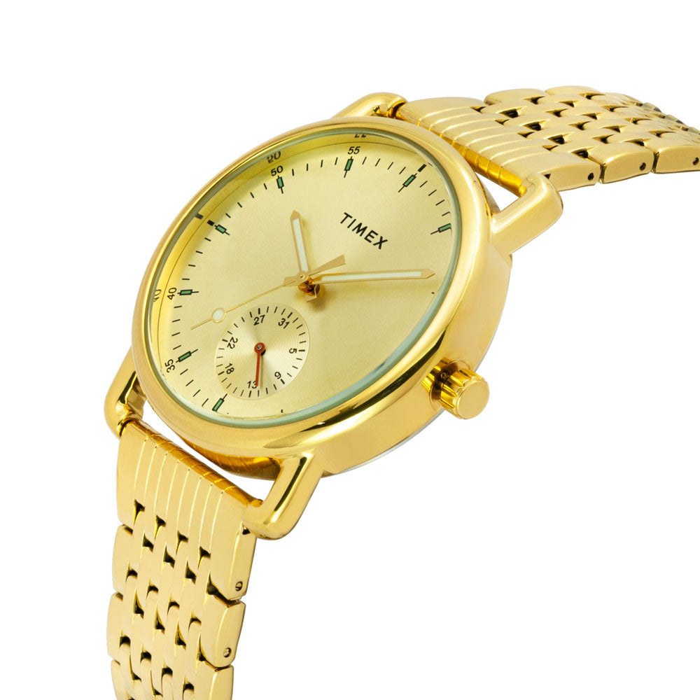 Timex Round 43mm Champagne Dial Analog Men Watch - TWEG256SMU03 Watch Timex