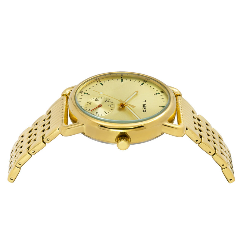 Timex Round 43mm Champagne Dial Analog Men Watch - TWEG256SMU03 Watch Timex
