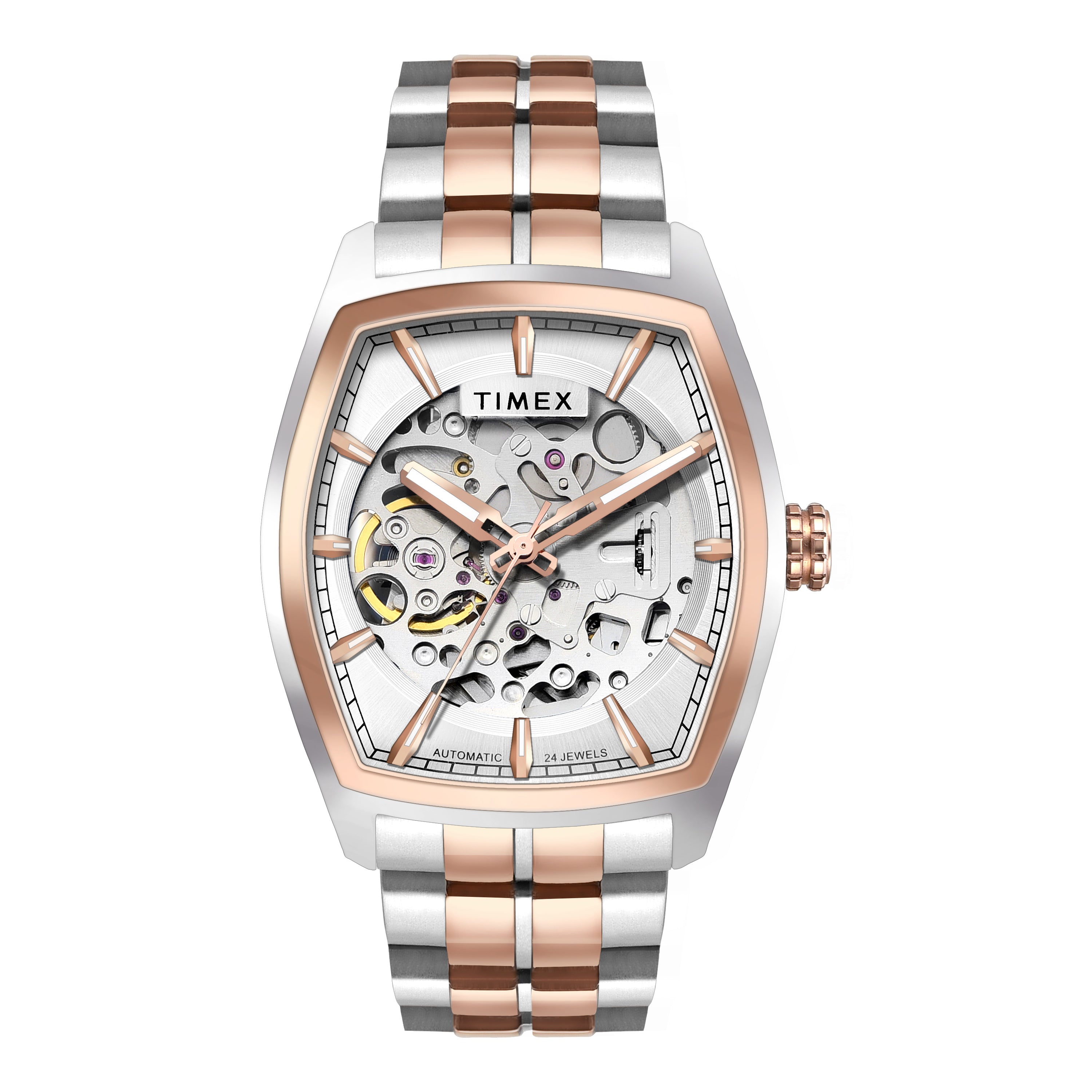 Timex Silver Rectangle Dial Automatic Analog Men Watch TWEG25903