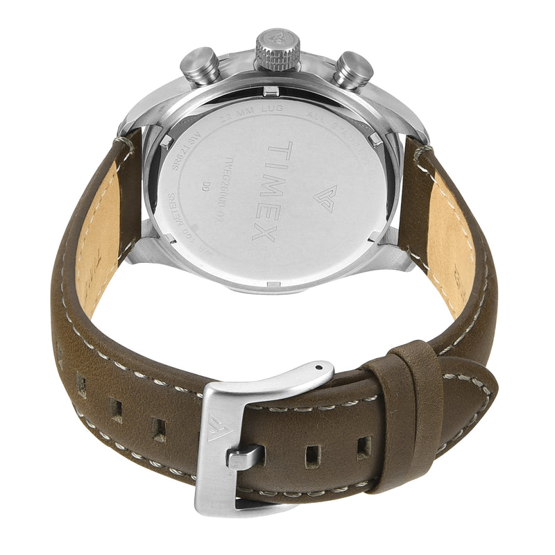 Timex Vector Leather Beige Round Dial Quartz Analog Men Watch Watch Timex
