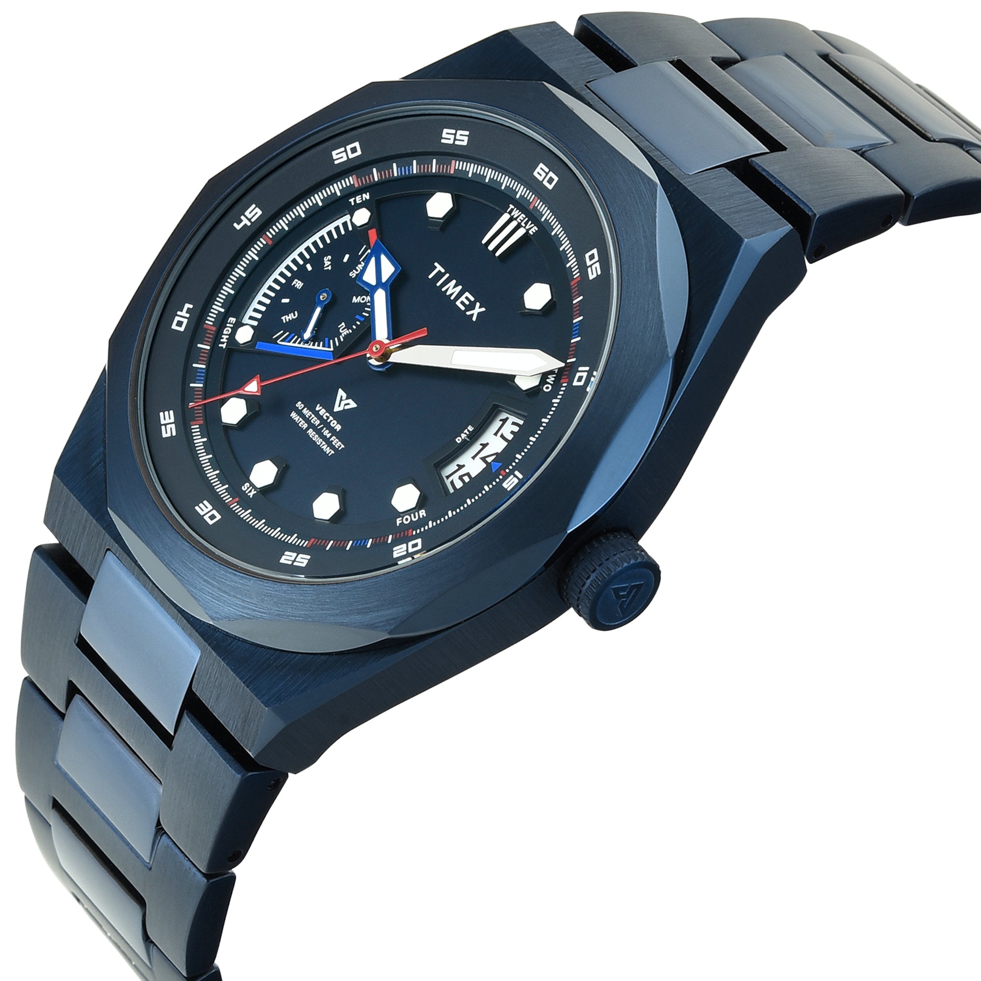 Timex Vector Blue Round Quartz Men Watch