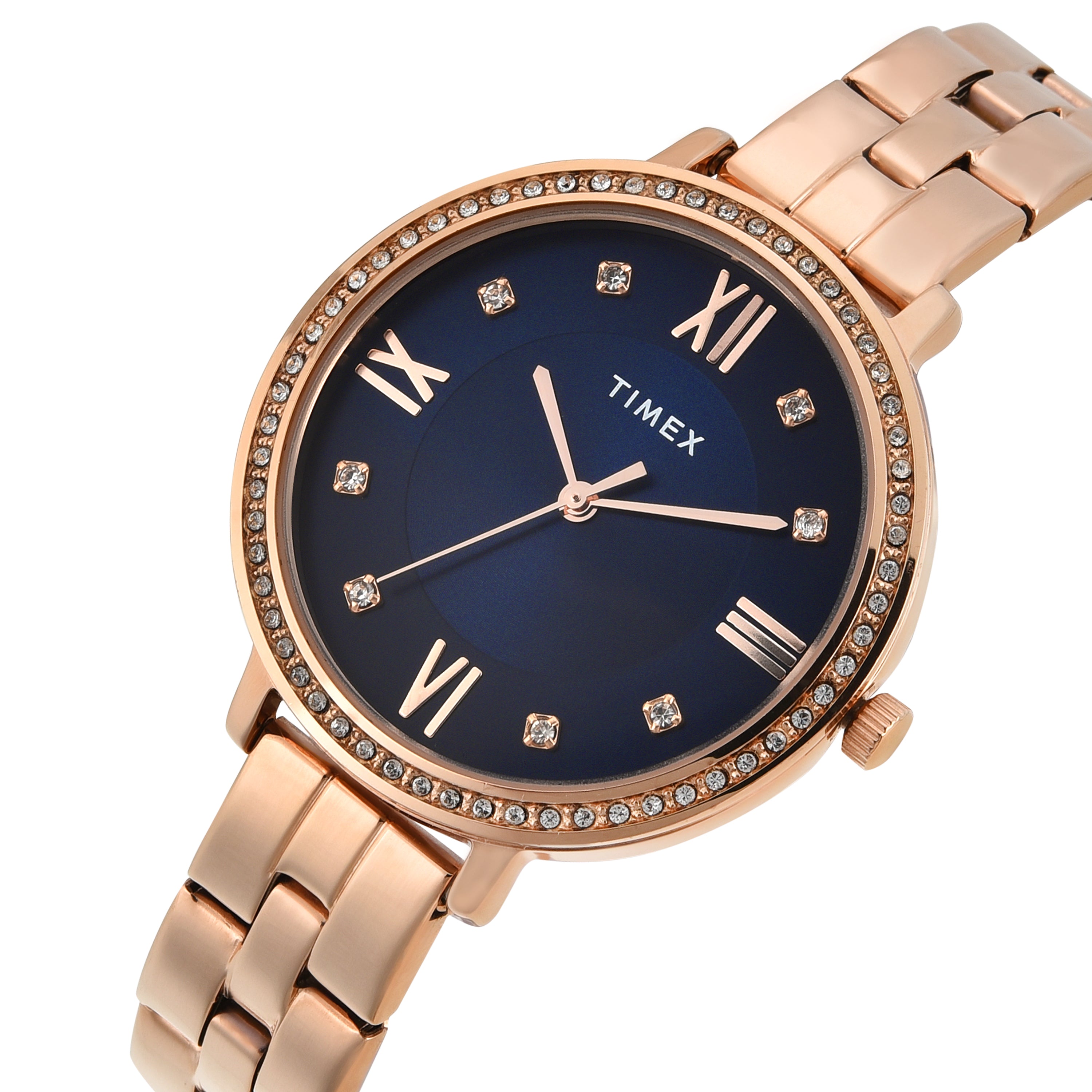 Timex Fashion Blue Round Dial Quartz Analog Women Watch