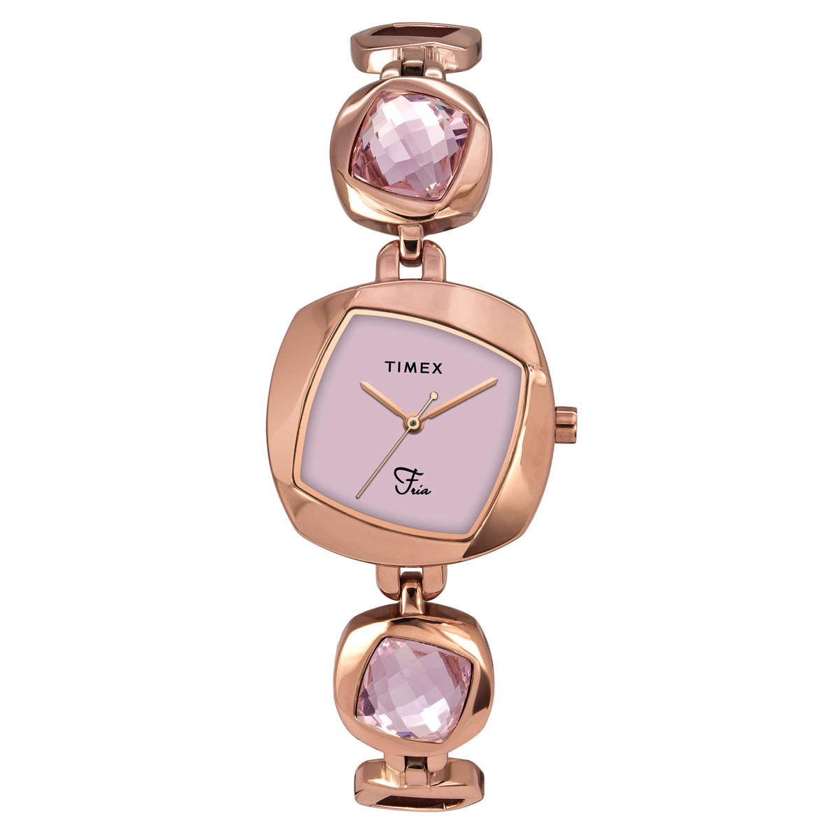 Timex Fria Square 27mm Pink Dial Analog Women Watch - TWEL15006