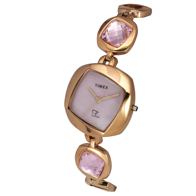 Timex Fria Square 27mm Pink Dial Analog Women Watch - TWEL15006 Watch Timex
