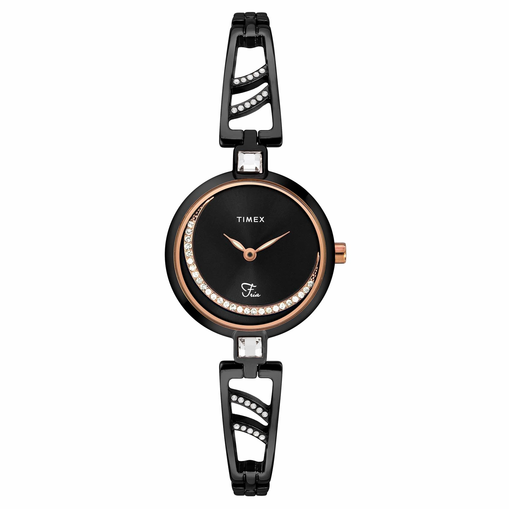 Timex Fria Round 21mm Black Dial Analog Women Watch - TWEL15205