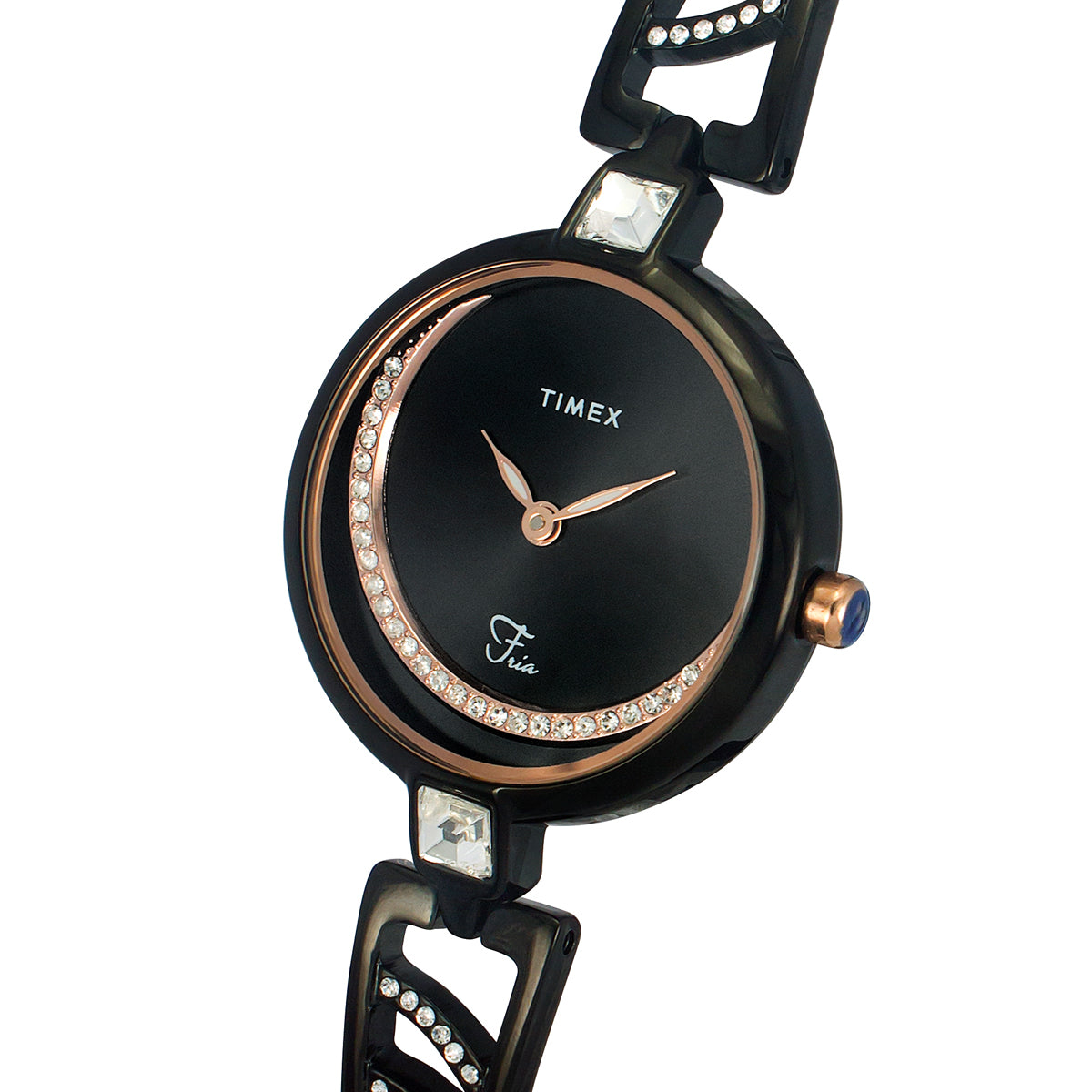 Timex Fria Round 21mm Black Dial Analog Women Watch - TWEL15205