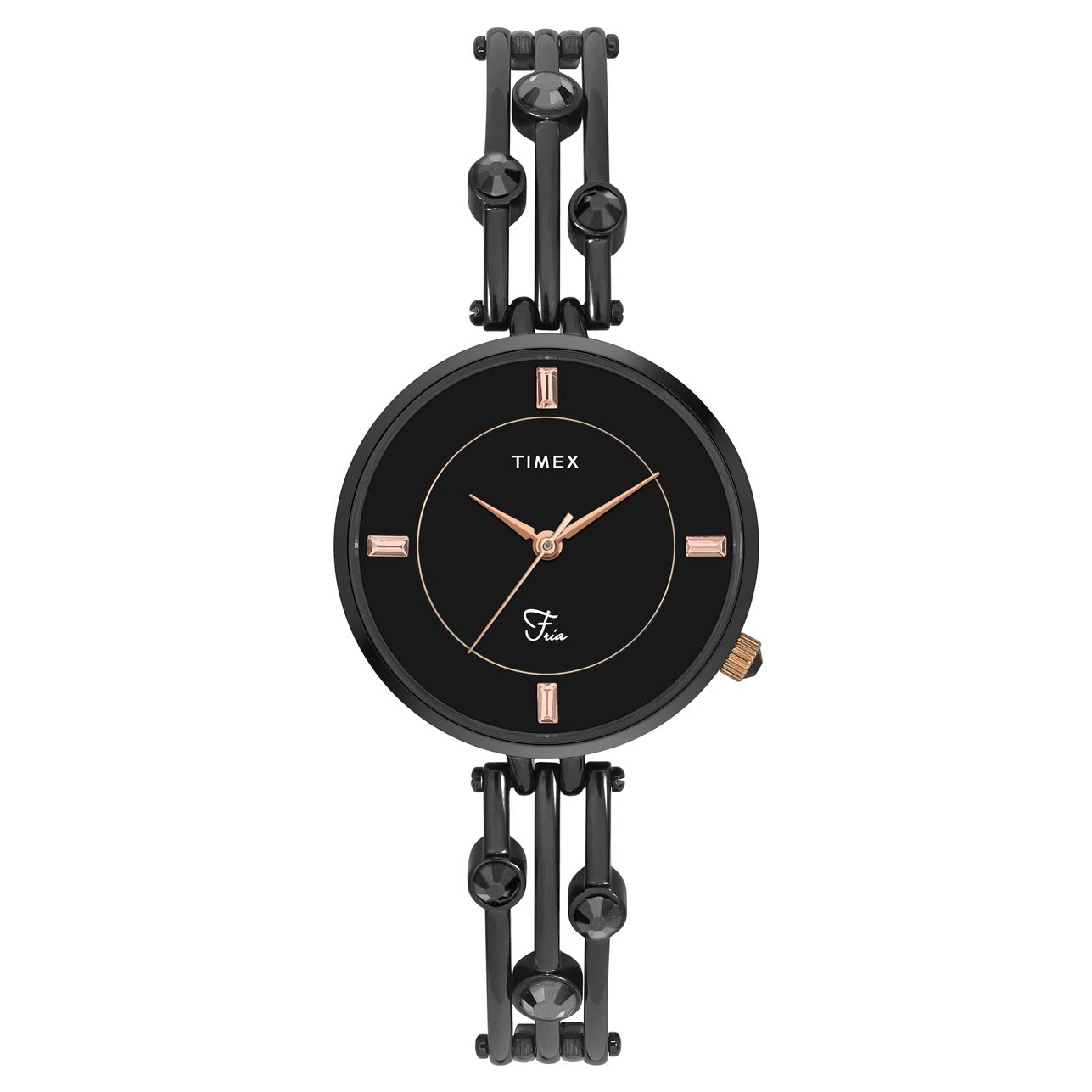 Timex Fria Round 21mm Black Dial Analog Women Watch - TWEL16003