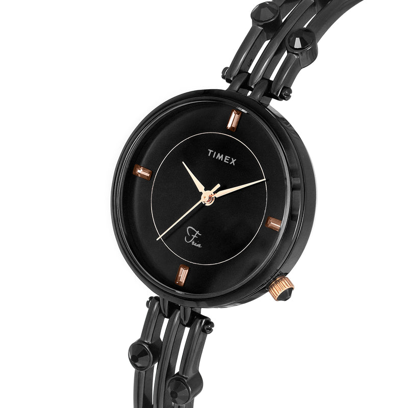 Timex Fria Round 21mm Black Dial Analog Women Watch - TWEL16003 Watch Timex