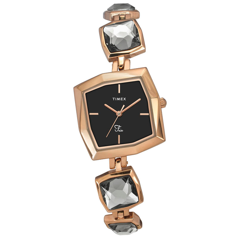 Timex Fria Square 21mm Black Dial Analog Women Watch - TWEL16100 Watch Timex