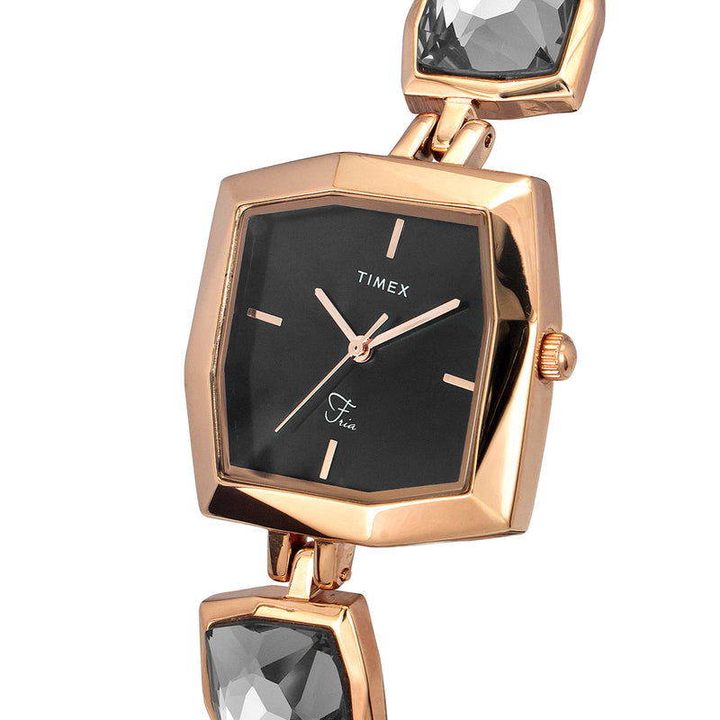 Timex Fria Square 21mm Black Dial Analog Women Watch - TWEL16100 Watch Timex